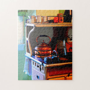 Copper Tea Kettle on Stove Jigsaw Puzzle