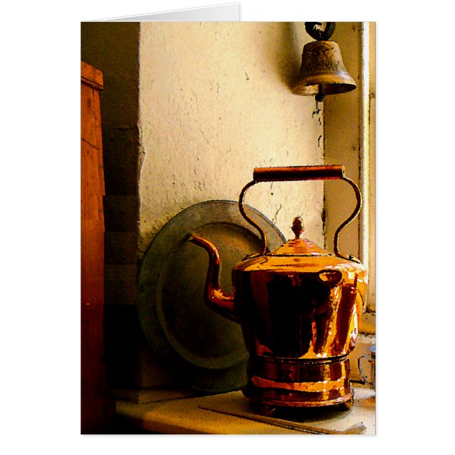 Copper Tea Kettle on Windowsill (Front)