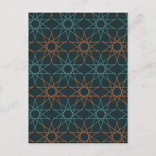 Copper Teal Geometry Postcard