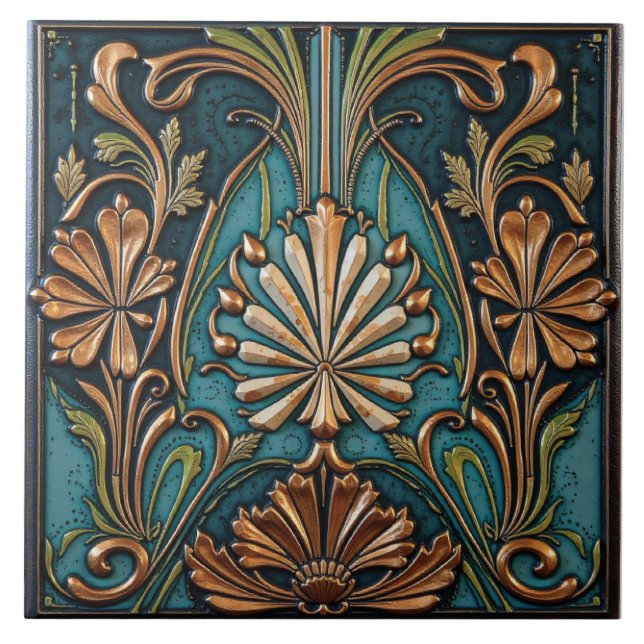 Copper Tendrils Tile (Front)