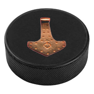 Copper Thor Hammer black hockey puck