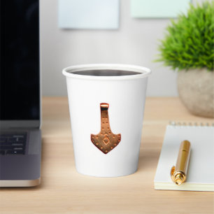 Copper Thor Hammer white paper cups