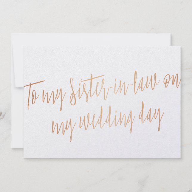Copper "To my sister-in-law on my wedding day" (Front)