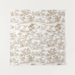 Copper Toile / Mocha Mousse, Photo Wall Backdrop Tapestry