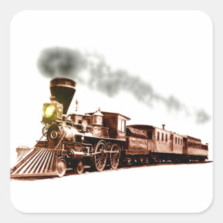 Copper Train Square Sticker
