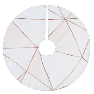 Copper triangles, metallic, glitter, polygonal. brushed polyester tree skirt