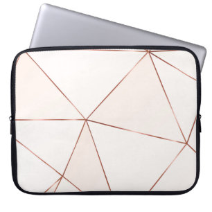 Copper triangles, metallic, glitter, polygonal. laptop sleeve