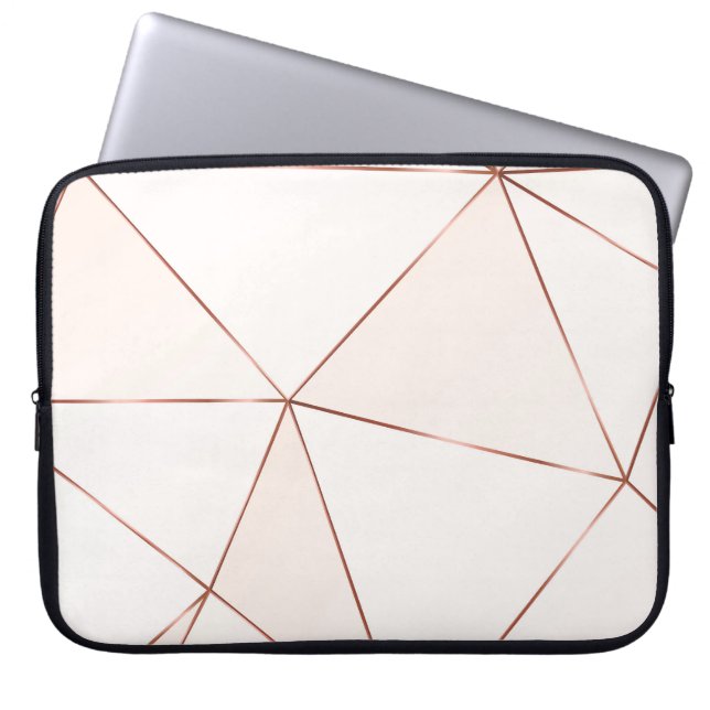 Copper triangles, metallic, glitter, polygonal. laptop sleeve (Front)