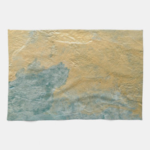 Copper Turquoise Faux Finish Tea Towel