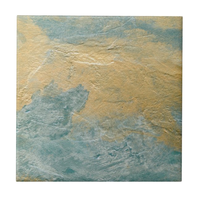 Copper Turquoise Faux Finish Tile (Front)
