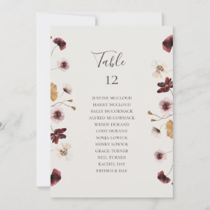 Copper Wildflower   Beige Table Seating Chart