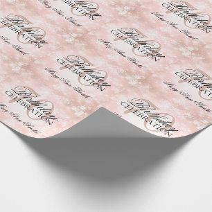 Copper Winter Wonderland 70th Birthday Party Wrapping Paper