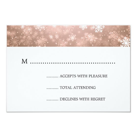 Copper Winter Wonderland Elegant Wedding RSVP Card