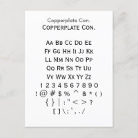Copperplate Con. - Zazzle Font Sampler Sheet