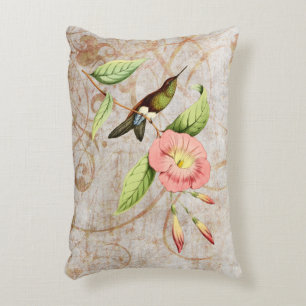 Coppery Bellied Puff Leg Hummingbird Accent Pillow