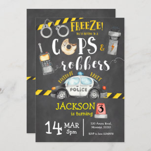 Cops and Robbers Birthday Party Invitation
