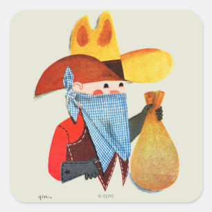 Cops and Robbers Square Sticker