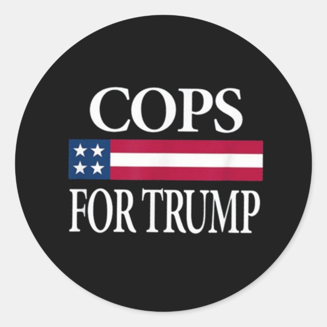 cops for trump classic round sticker (Front)