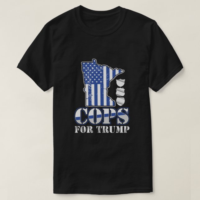 Cops For Trump Police Officer Policeman USA Flag G T-Shirt (Design Front)