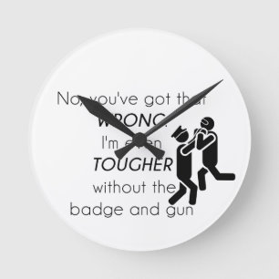 Cops Jokes Gifts Round Clock