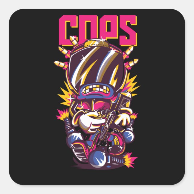 Cops Square Sticker (Front)