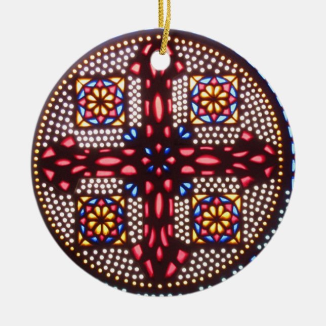COPTIC CROSS CERAMIC TREE DECORATION (Front)