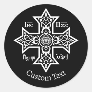 Coptic Cross Classic Round Sticker