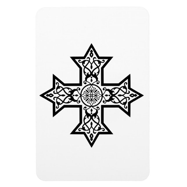 Coptic Cross Classical Religious Art Accessory Magnet (Vertical)