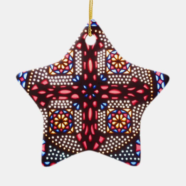 COPTIC CROSS colourful and beautiful Ceramic Tree Decoration (Front)