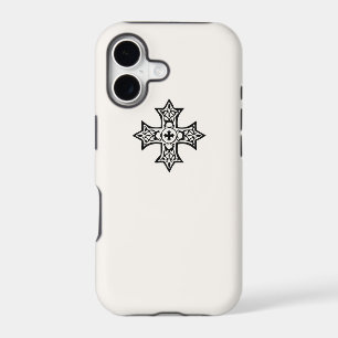 Coptic Cross in Black on Cream Background