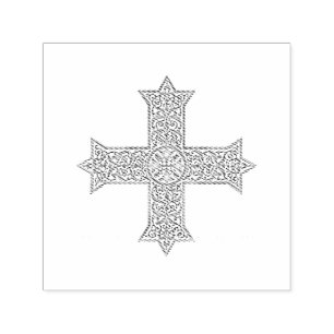 Coptic cross self-inking stamp