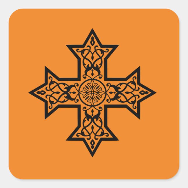 Coptic Cross Square Sticker (Front)