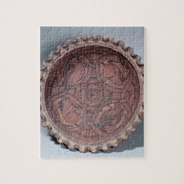 Coptic cup, painted terracotta with swag borders, jigsaw puzzle (Vertical)