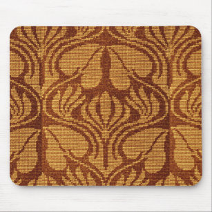 Coptic embroidery pattern  - Orange leaves Mouse Pad