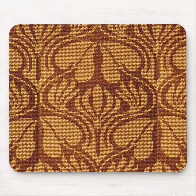 Coptic embroidery pattern  - Orange leaves Mouse Pad (Front)
