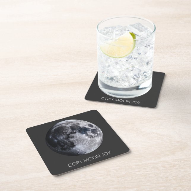 Copy Moon Joy Square Paper Coaster (Insitu)