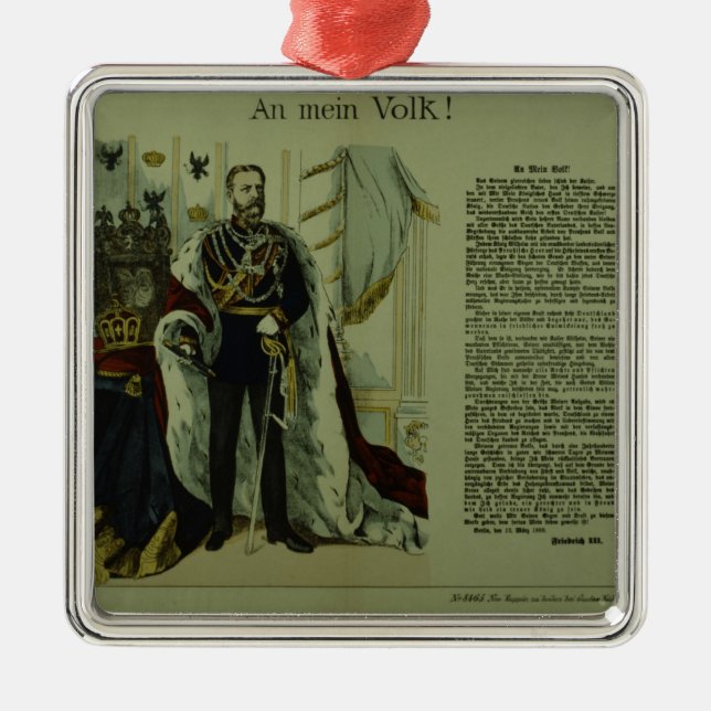 Copy of a declaration from Frederick III Metal Tree Decoration (Front)