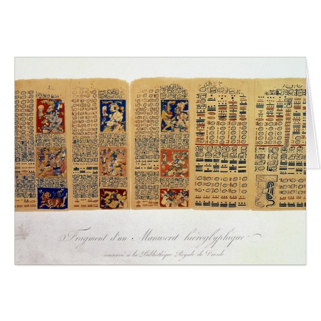 Copy of a fragment of the Dresden Codex (Front Horizontal)