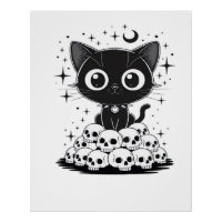 Copy of Cat Skulls Creepy Cute Kitty Goth Black Al