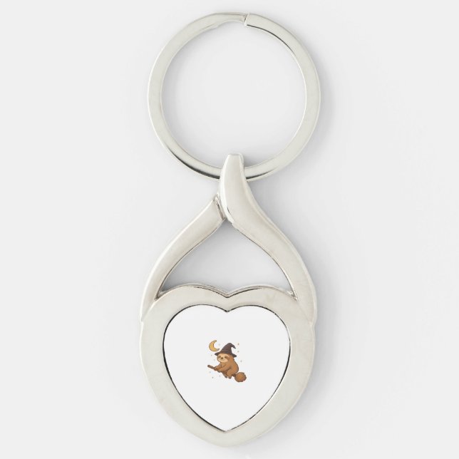 Copy of Ghost Hedgehog Librarian – Cute Halloween  Key Ring (Front)