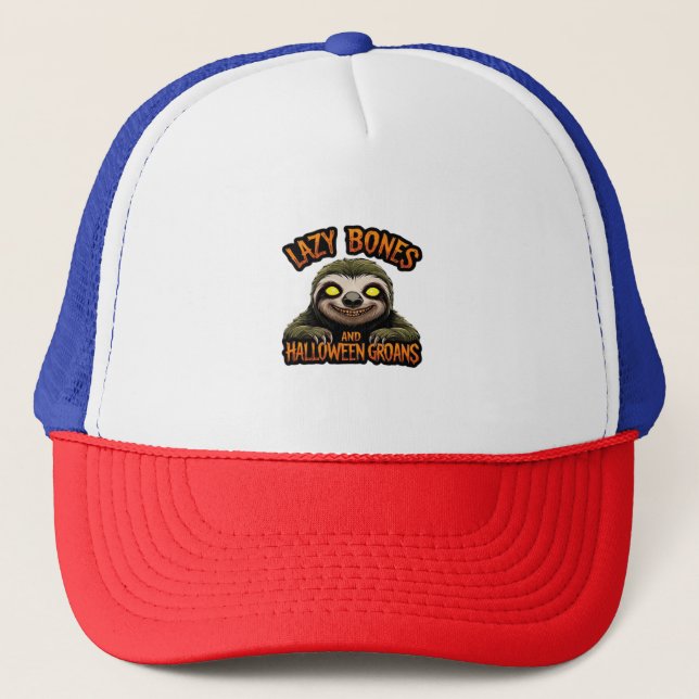 Copy of Ghost Hedgehog Librarian � Cute Halloween  Trucker Hat (Front)