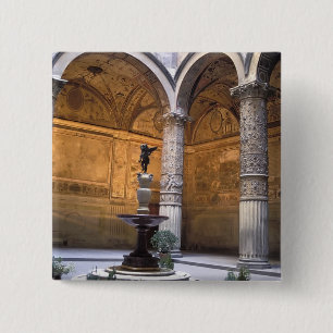 Copy of Putto with Dolphin by Andrea del 15 Cm Square Badge