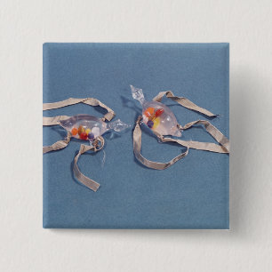 Copy of two medical thermometers 15 cm square badge