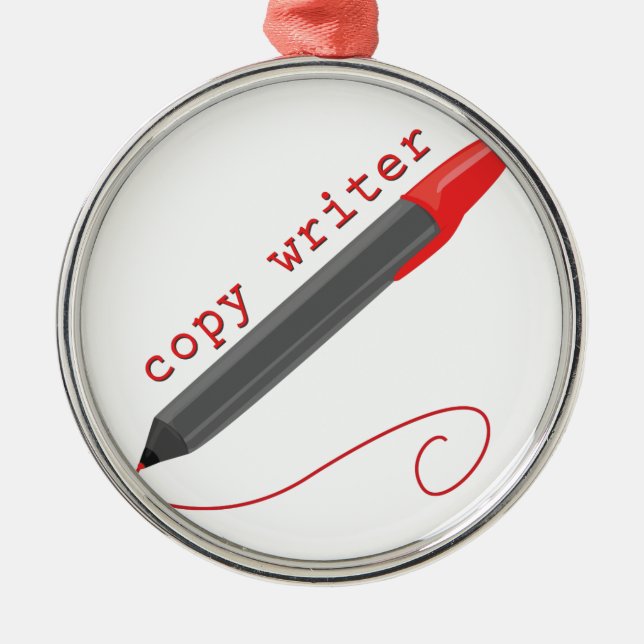 Copy Writer Metal Tree Decoration (Front)