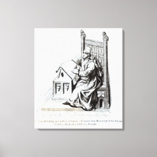 Copyist Writing upon a Sheet of Vellum Canvas Print