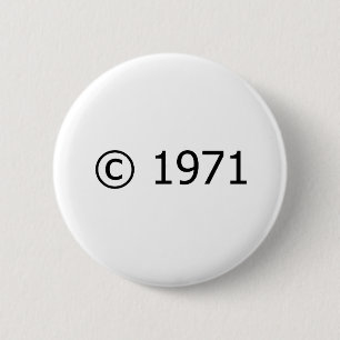 Copyright 1971 6 cm round badge
