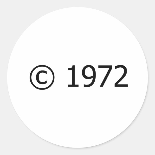 Copyright 1972 classic round sticker (Front)