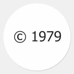 Copyright 1979 classic round sticker