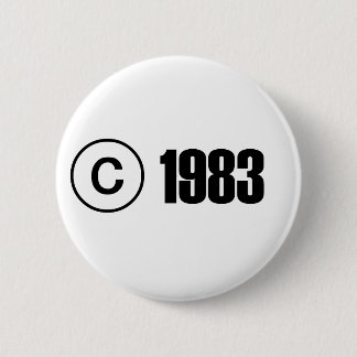 Copyright 1983 6 cm round badge