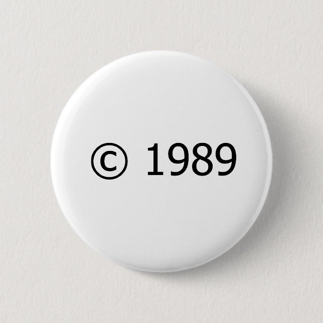 Copyright 1989 6 cm round badge (Front)